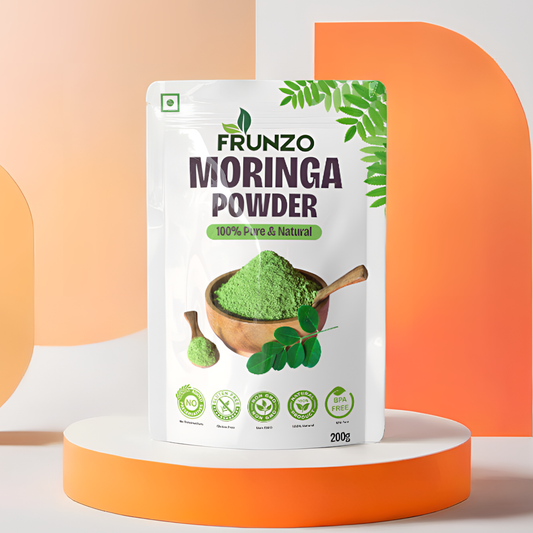 Frunzo Organic Moringa Leaf Powder For Weight Loss, Powerful Vitamins & Antioxidants  (200 g)