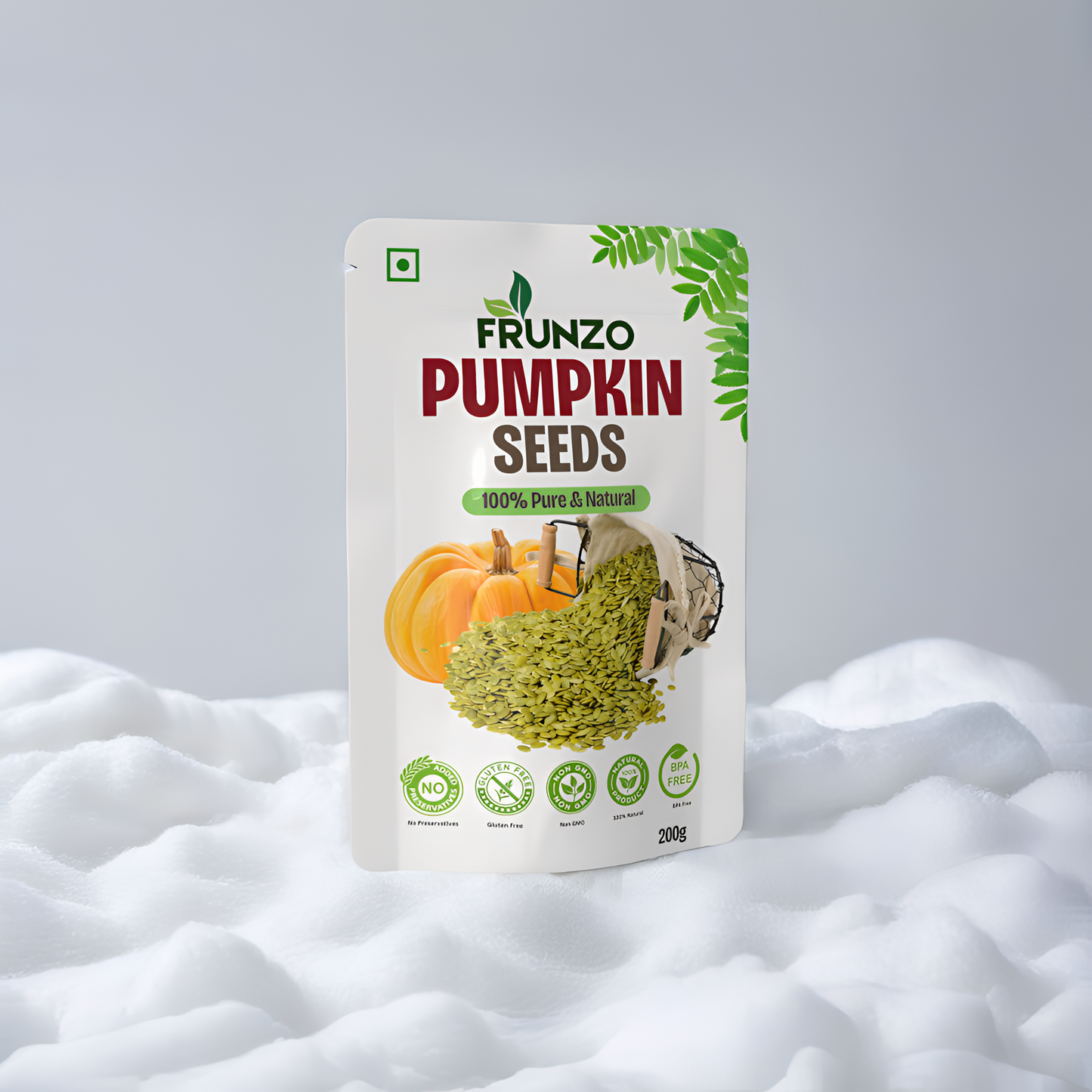 Frunzo Premium Organic Pumkin Seeds- High Protine, Zink & Fiber (200g)